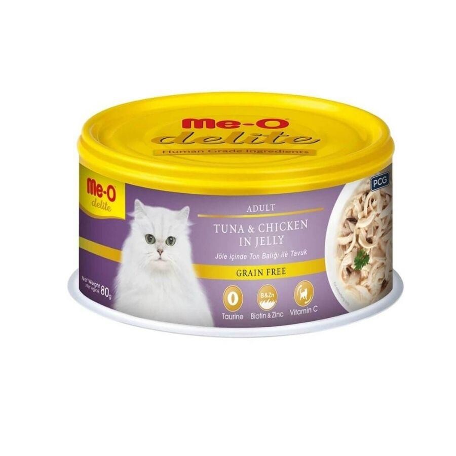 Me-o Delite Jelly Ton Balıklı Ve Tavuklu Yetişkin Kedi Konservesi 80 GR | SRC: Barcode: 8850477024120